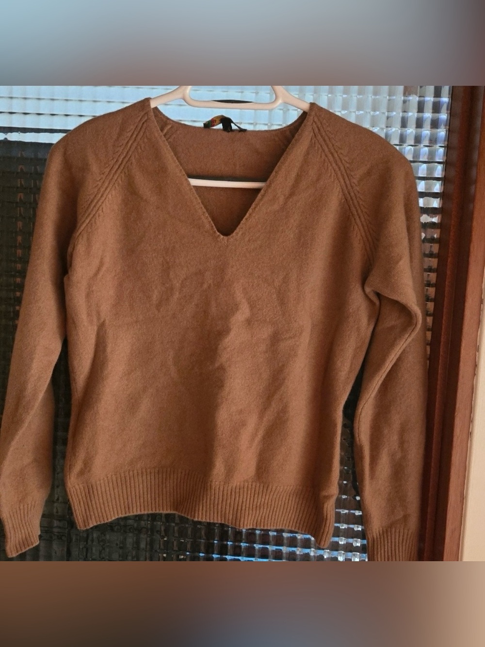 Loro Piana Women's V-Neck Sweater in Camel Brown